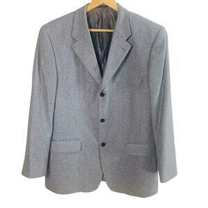 ML Material London Size 42R Silk Cashmere Sport Coat Blazer Jacket Gray Business